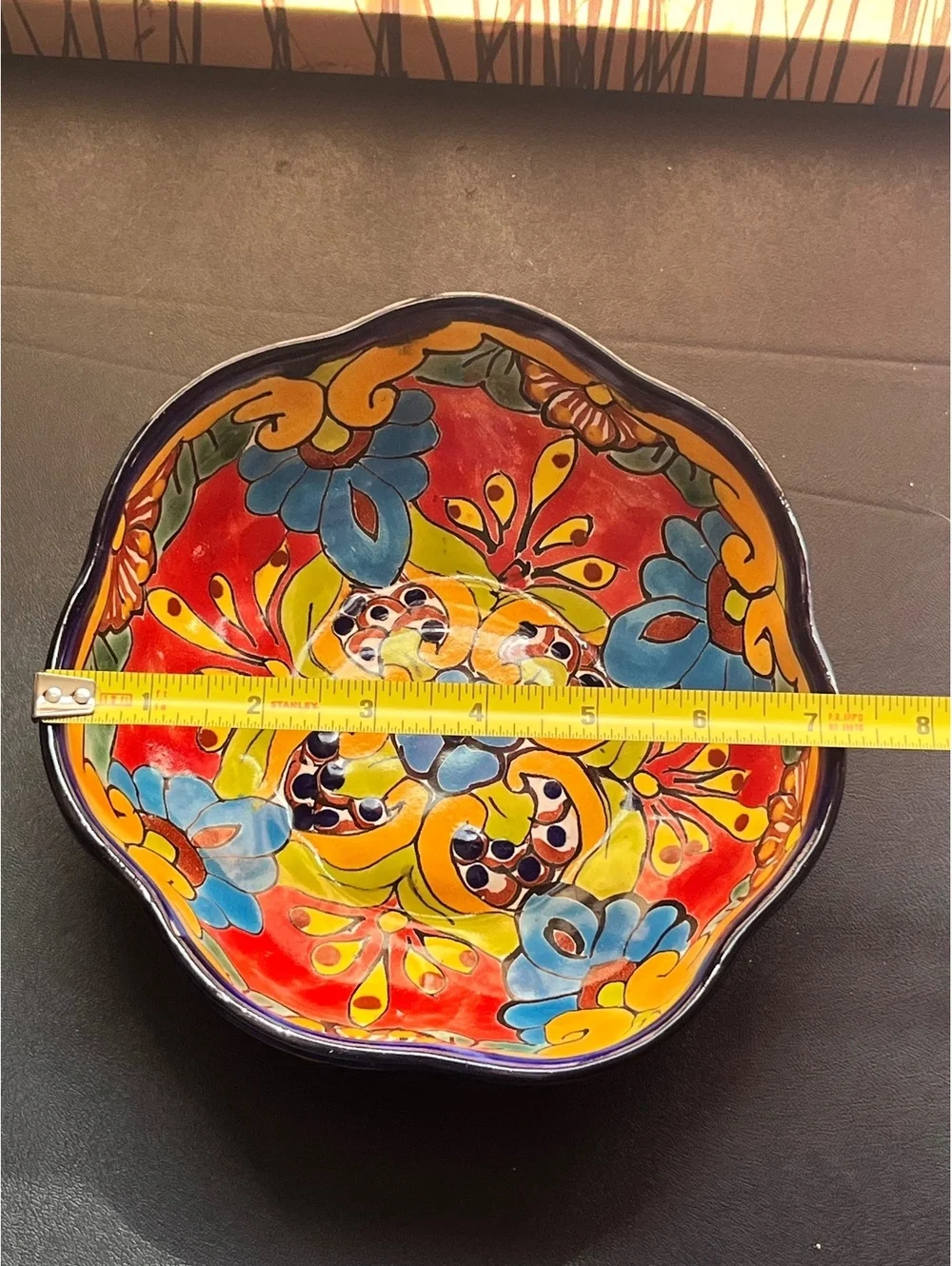 Vibrant Hand-Painted Talavera Ceramic Bowl - Colorful Mexican Art